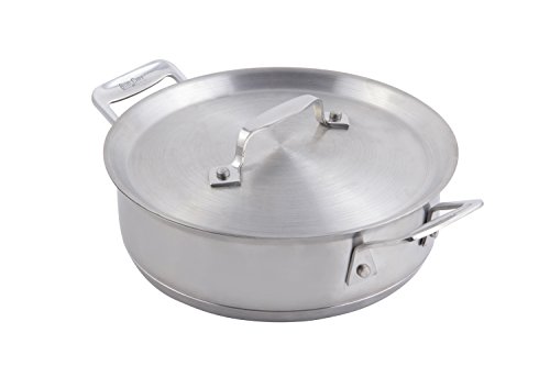 Bon Chef 60022 Stainless Steel Induction Bottom Cucina Round Casserole with Lid, 1-3/4 quart Capacity, 8-5/16