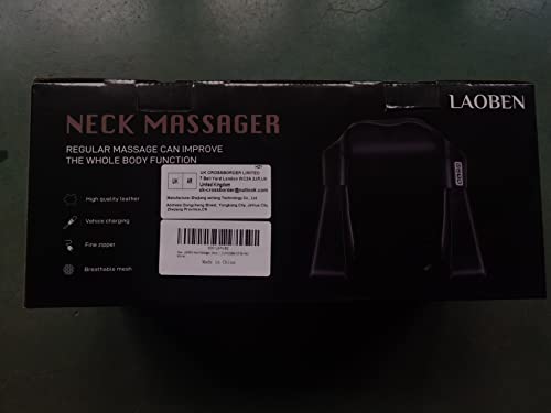 LAOBEN Neck Massager, Electric Back Shoulder Massager with Heat, Deep Tissue Kneading Shiatsu Massage, Relieve Muscle Pain, Use in Office Home and Car, Comfortable Gift for Men, Women.