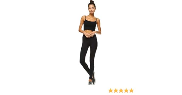 Mono B Womens Performance Activewear - Yoga Leggings with Sleek Contrast Mesh Panels (Large, AP1561_BLK)