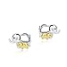 Angel caller Elephant Stud Earrings Sterling Silver Hypoallergenic Mini Cute Mother and Daughter Elephant Gifts for Women