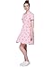 haoduoyi Women's Casual High Waist Strawberry Print Sweet Shirt Dress Pink S