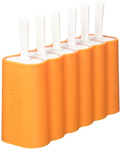 Zoku ZK132 Mod Pops, 6 Classic Popsicle Molds in One Compact Tray with Sticks and Drip-Guards, Easy-Release, BPA-Free
