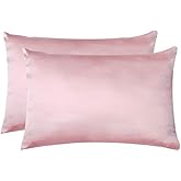Jocoku 100% Mulberry Silk Pillowcases Set of 2 for Hair and Skin and Super Soft and Breathable Queen Size Nature Silk Pillowcases (Queen, Pink)