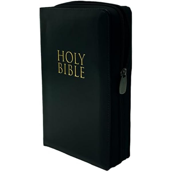 The Holy Bible Illustrated with *BLACK LEATHER ZIPPER CARRY CASE
