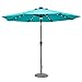 C-Hopetree 9 ft Outdoor Patio Market Table Umbrella with Solar LED Lights and Tilt, Aqua Blue