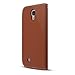 Brown/ Navy Blue Exclusive Cellto Faux Leather Diary Flip Case W/ ID Slots & Bill Fold + Free Lcd Screen Protector Cover Kit Film For Samsung Galaxy S4