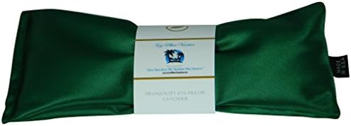 Lavender Eye Pillow - Migraine, Stress & Anxiety Relief - #1 Stress Relief Gifts for Women - Made in The USA, Organic Flax Seed Filled (Emerald Green - Ultra Silky Satin)