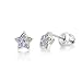 Premium 8MM Crystal Star Screwback Kids Baby Girl Teen Earrings With Swarovski Elements By Chanteur – 925 Sterling, White Gold Tone – Perfect Gift For Children