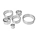 12 pcs Round Stainless Steel Food Grade Cookie Biscuit Cutter Set Circle Baking Pastry Ring Molds for Muffins Crumpets Donuts Scones Christmas Gift