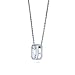 BERRICLE Rhodium Plated Sterling Silver Emerald Cut Cubic Zirconia CZ Solitaire Pendant Necklace 18