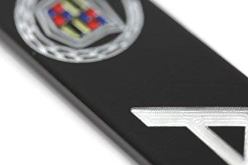 CADILLAC ATS Logo License Plate Frame Black Powder Coated Metal Hand Painted Engraved (Certified Refurbished)