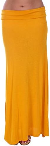 Women’s Semi-Sheer Maxi Skirt (Large, Orange)
