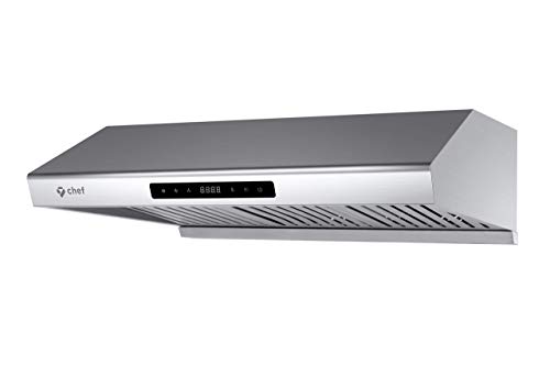 Chef 30" Under Cabinet Range Hood PS10 | PRO PERFORMANCE | Stainless Steel | Touch Screen with High 900 CFM Airflow | Delay Auto-Shut Feature | LED | 3 Speed Settings (Certified Refurbished)