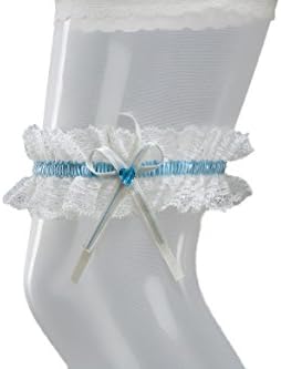 Bridal Garter - Wedding Lace Garter - Stretch - Bow With Sparkling SWAROVSKI Heart - For Brides