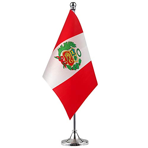 GentleGirl.USA Peru Flag Peruvian Flag Table Flag,Desk Flag,Office Flag,International World Country Flags Banners,Festival Events Celebration,Office Decoration,Desk,Home Decoration