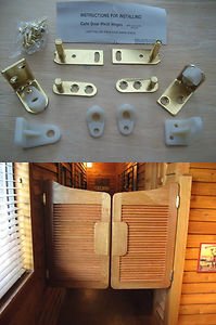 Ironmongery World 2 x Brass Swing Saloon Door Hinge Cafe Bar Pub Gravity Pivot Ranch Hinges