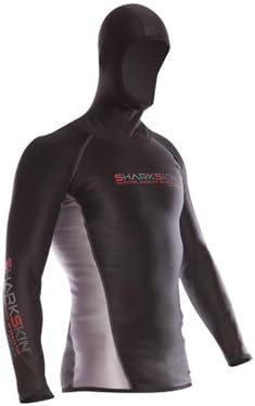 Sharkskin Men's Chillproof Hooded Long Sleeve Shirt for Scuba Diving, Surfing, Snorkeling, Etc.