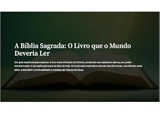 Livro A Bíblia Sagrada - O Livro que o Mundo Deveria Ler