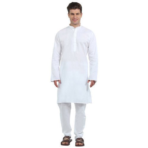ldhsati cotton blend white kurta for men ( men's) man