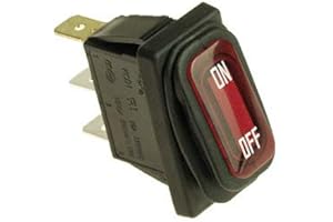 PRECISION AUTO PRODUCTS On/Off Power Switch for Razor - KCD1 Red Illuminated On-Off Switch for Razor E100, E200, E300, Crazy Cart, GF, Drifter, Dune Buggy - Heavy Duty Waterproof Rubber Boot On Off 3-Pin Toggle Switch