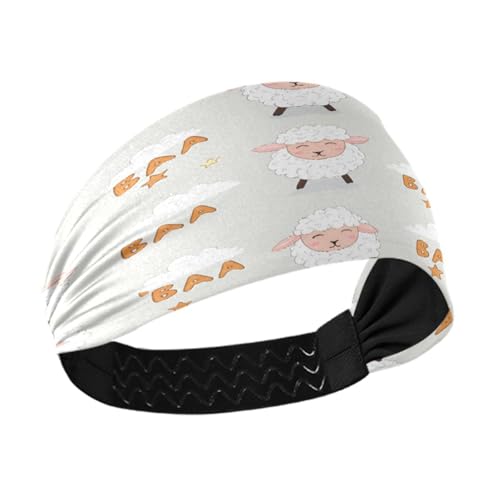 WELLDAY Headbands for Women Fluffy Sheep Soft Elastic Non Slip Headbands for Women Running, Wide Women’s Head Band for Thin Hair