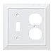 Franklin Brass Classic Architecture (1-Pack) Single Switch/Duplex Combo Pure White 2-Gang Combination Wall Plate Electrical Outlet Covers W35245-PW-C