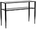 Flash Furniture Newport Collection Glass Console Table with Shelves and Black Metal Frame