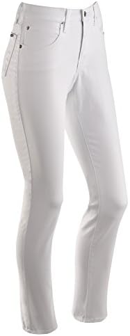 Impulse California Women's Straight Leg Stretch Jeans With High Waisted Support - White - Size 10