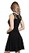 Sylvestidoso Women's A-Line Sleeveless Pleated Little Black Cocktail Party Dress with Floral Lace (M, Black)