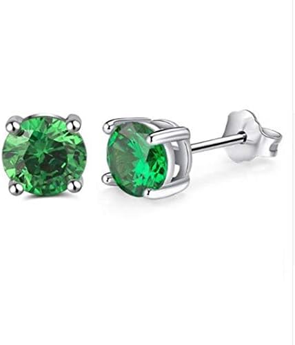 Laizza 1 pair set of 18K White Gold Plated Silver earrings for women, men & Girls .These Cubic Zirconia stud earings in many colors and 4mm stone size are must for womens jewellery