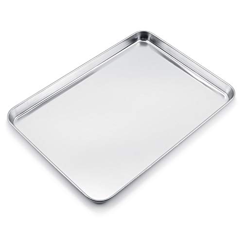 WEZVIX Large Baking Sheet Stainless Steel Cookie Sheet Half Sheet Oven Tray Baking Pan Rectangle Size:19.6 × 13.5 × 1.2 inches, Rust Free & Less Stick, Easy Clean & Dishwasher Safe