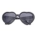 Meyison Fashion Large Women Lady Girl Oversized Heart Shaped Retro Sunglasses Cute Love Eyewear (black)