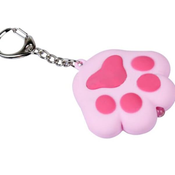 Uonlytech Cute Cat Torch Cute Cat Claw Keychain Flashlight LED Cartoon Keyring with Flashlight Key Chain with Sound Kids Toys LED Mini for Handbag Bag Purse Pendant (Pink)