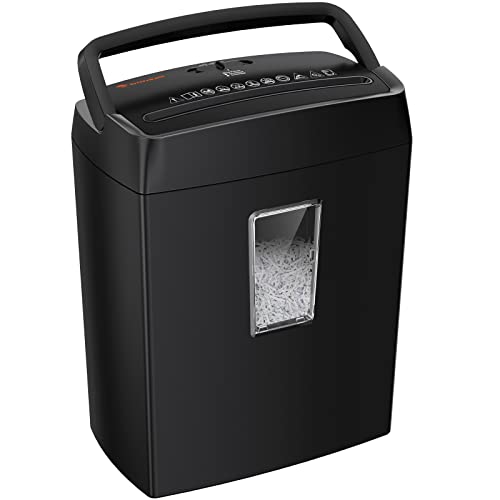 bonsaii Paper Shredder for Home Use, 6Sheet CrossCut Paper Shredder, Small Shredders for Home