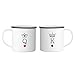 HIS HERS COUPLES GIFT MUGS – STAINLESS-STEEL 2 MUG SET WITH COOL UNIQUE ART TO IMPRESS ANY KING OR QUEEN (King/Queen)
