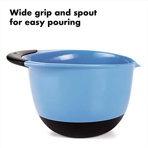 OXO Plastic Good Grips 3Piece Mixing Bowl Set Assorted Colors, Blue