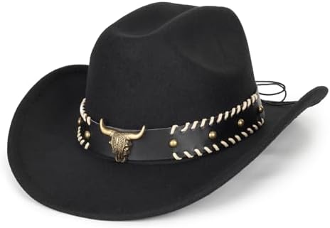 Vintage-Western-Cowboy-Hat-for-Men-Women - Wide Brim Cowgirl  display picture 2