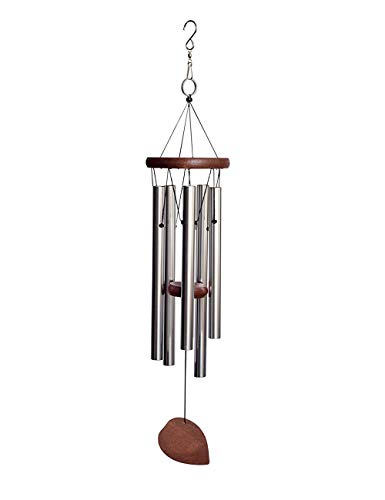 Afirst Wind Chimes Outdoor 22" Beech/Aluminum Silver Chime with S Hook Amazing Grace Wind Chime,A Beautiful Gift for Your Garden, Patio,Porch and Home Decoration