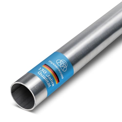 thyssenkrupp Edelstahlrohr – Rundrohr Edelstahl V2A geschweißt – K240 geschliffen – Werkstoff 1.4301 / AISI 304 – Ø 48,3 x 2 mm, 2450 mm Länge