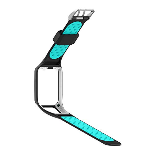 Compatible with Tomtom Spark 3 / Runner 2 3 / Golfer 2 Watch Band Replacmenr Silicone Straps Wristband Sport Band for Tomtom Runner 2 3 and Tomtom Spark 3 GPS Fitness Watch (Blue/Teal)