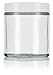 Clear Thick Glass Straight Sided Jar with White Smooth Lids - 4 oz / 120 ml (12 pack) + Labels + Small Glass Balm Jar