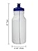 Pinnacle Mercantile Sports Squeeze Plastic Water Bottles Push/Pull Cap 20 Ounce BPA-Free Set 4