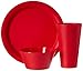 CreativeWare, Cherry 13 Piece My First Dorm/Apartment Plastic Dish Set