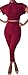 Jiujiuyi Women's Turn-down Collar Crop Top and Pants Set
