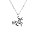TEAMER Antique Silver Plated Unicorn Pendant Necklace Fashion Jewlery for Women