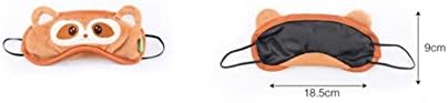 Sleep Eye Mask Adjustable Elastic Soft Short Plush 918.5cm Cartoon Animal Pet (raccoon)
