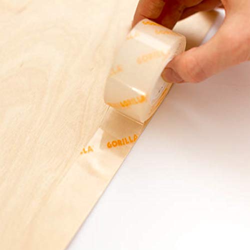 Gorilla Tough & Clear, Double Sided Mounting Tape, Weatherproof, 1" x 60", Clear, (Pack of 2