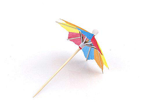 144 Pcs Handmade Umbrella Picks Cocktail Sticks for Tropical Drink Pool Party Decorations, Star Shape - Thumbnail 2