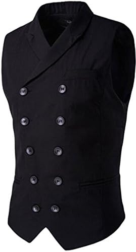 Cenizas Casual Black Waistcoat Blazers for Men Slim fit
