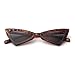 ADE WU Triangle Cat eye Sunglasses for Women Men Trendy Retro Glasses UV400 Protection (Leopard/Green Lens)